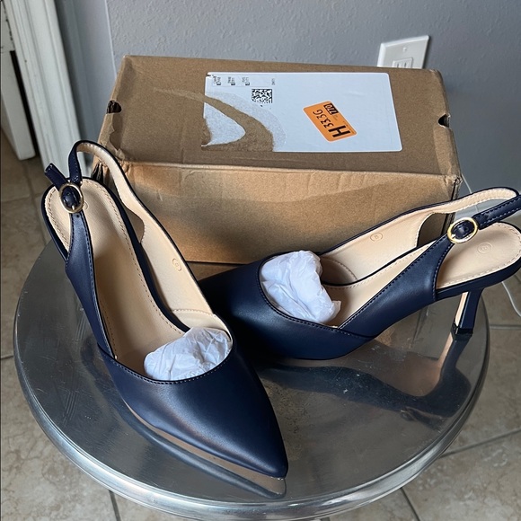 Navy Blue Slingback - Picture 3 of 9